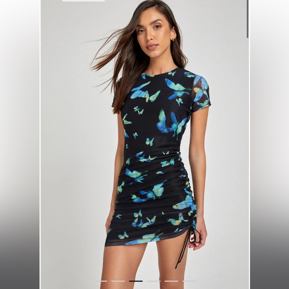 Motel Rocks Butterfly Mini Cap Sleeve Dress